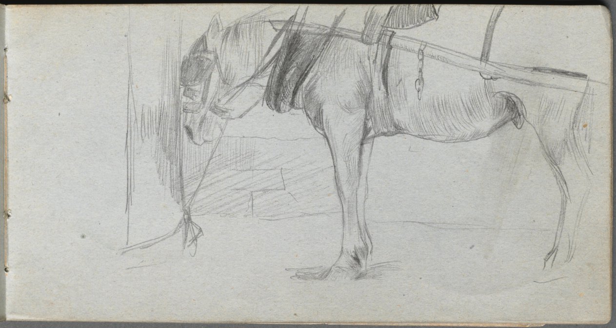 Ernest Meissonier — Sketchbook, page 6: Study of a Horse