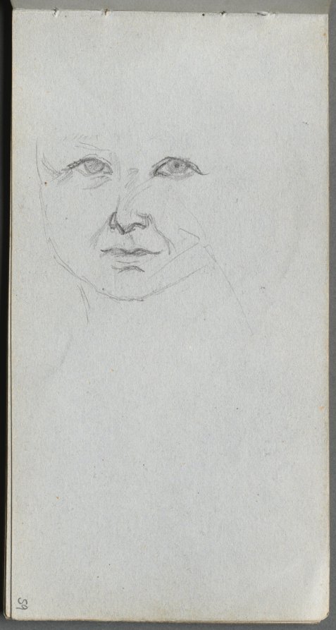Ernest Meissonier — Sketchbook, page 59: Study of a Face