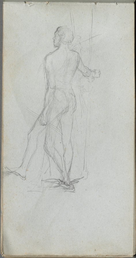 Ernest Meissonier — Sketchbook, page 60: Nude Male Study