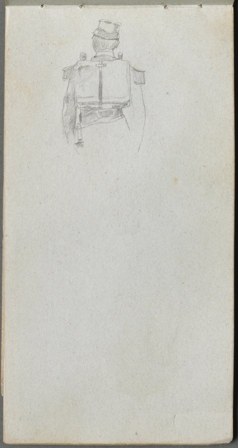 Ernest Meissonier — Sketchbook, page 8: Study of a Soldier from Behind