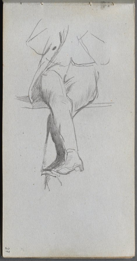 Ernest Meissonier — Sketchbook, page 37: Figure Study, crossed legs