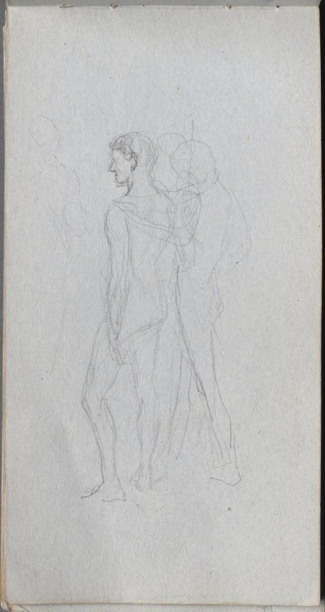 Ernest Meissonier — Sketchbook, page 92: Two Nudes