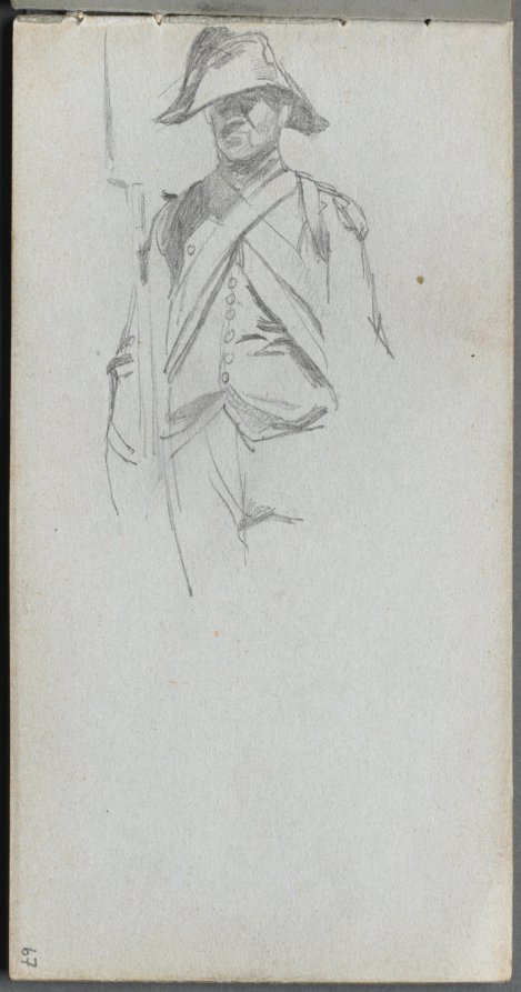 Ernest Meissonier — Sketchbook, page 67: Study of a Soldier
