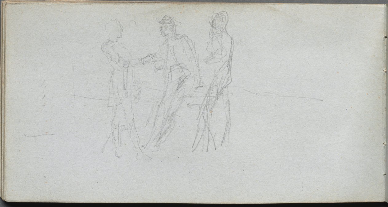 Ernest Meissonier — Sketchbook, page 42: Three Figures