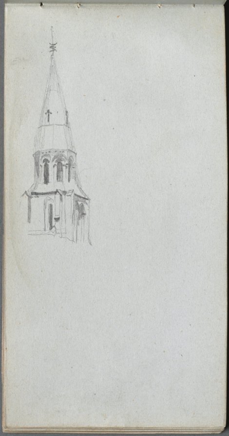 Ernest Meissonier — Sketchbook, page 44: Church Spire