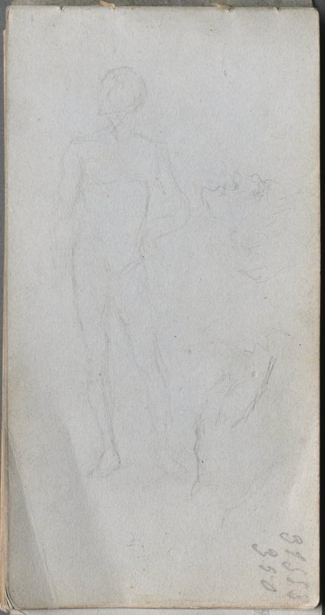 Ernest Meissonier — Sketchbook, page 100: Nude Figure, Profile