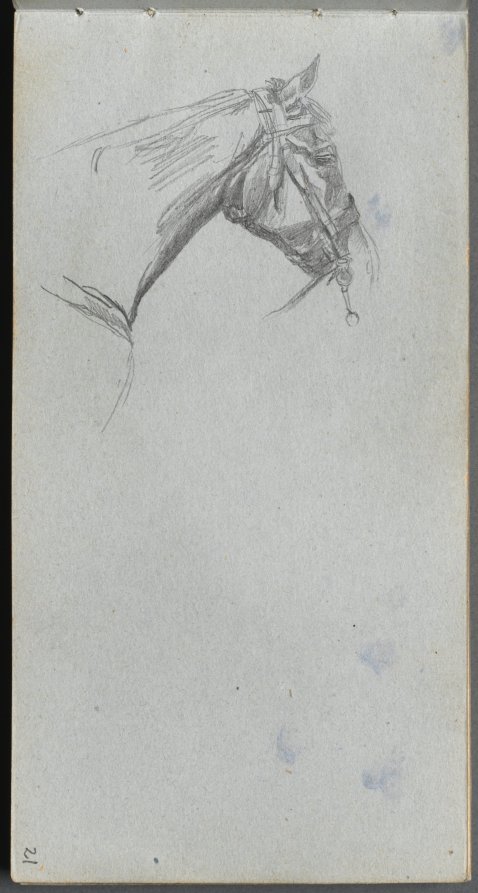 Ernest Meissonier — Sketchbook, page 21: Study of a Horse