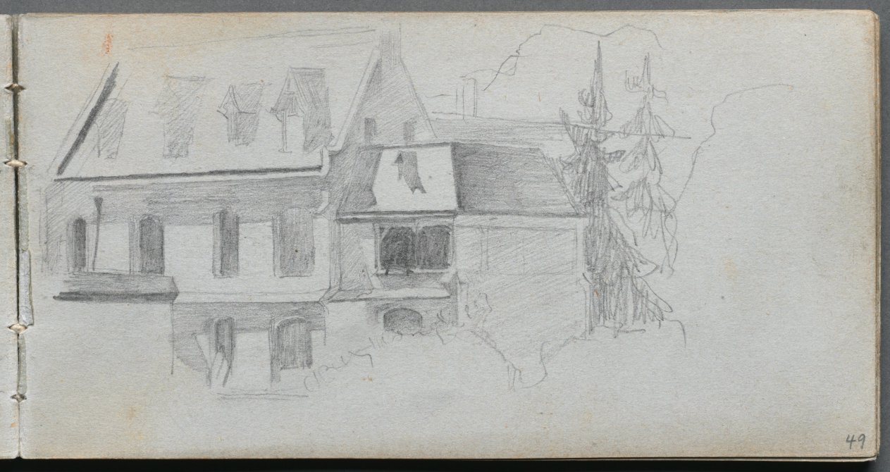 Ernest Meissonier — Sketchbook, page 49: Architechural Study