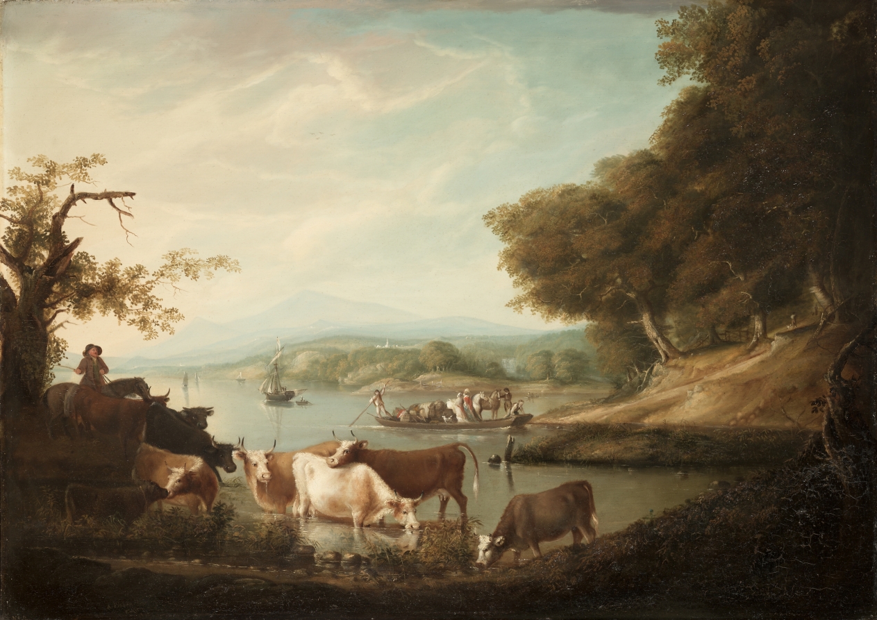 Alvan Fisher — A Calm Watering Place--Extensive and Boundless Scene with Cattle