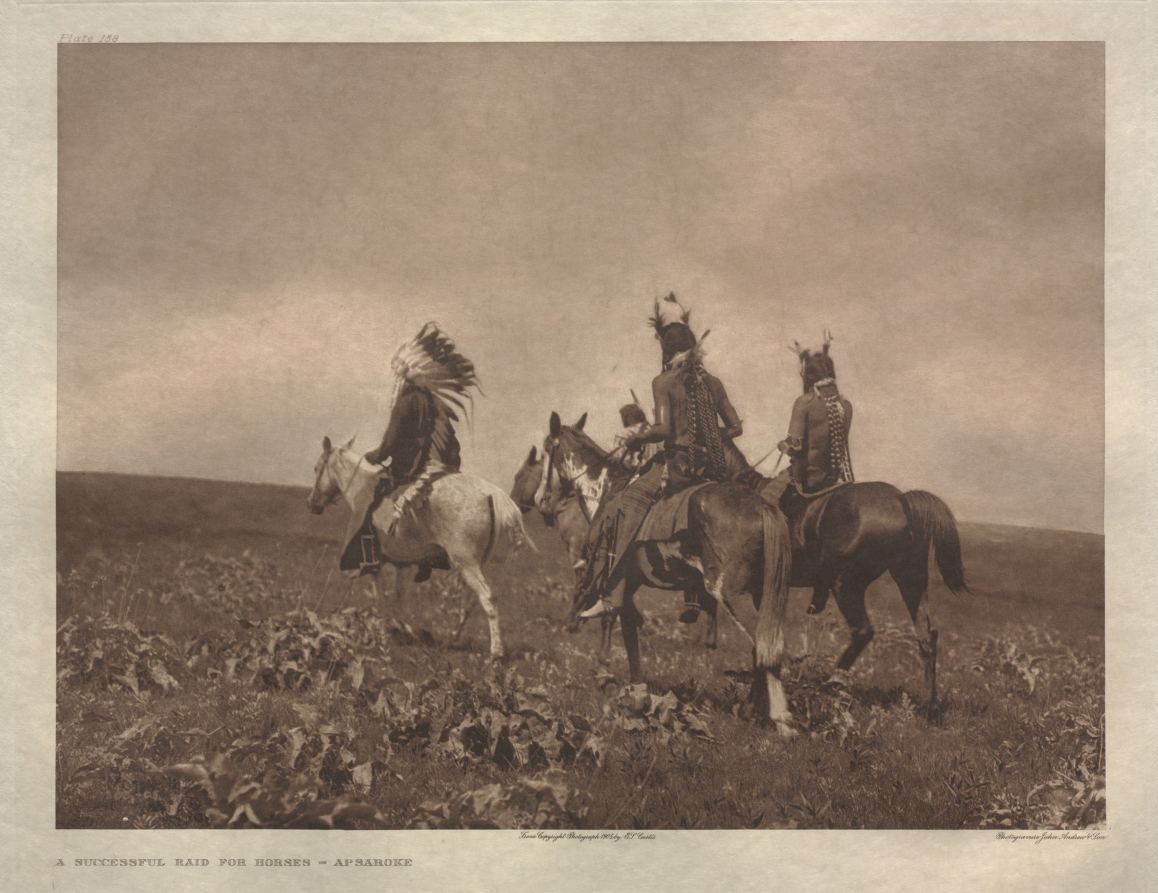 Edward S. Curtis — Portfolio IV, Plate 138: A Successful Raid for Horses--Apsaroke