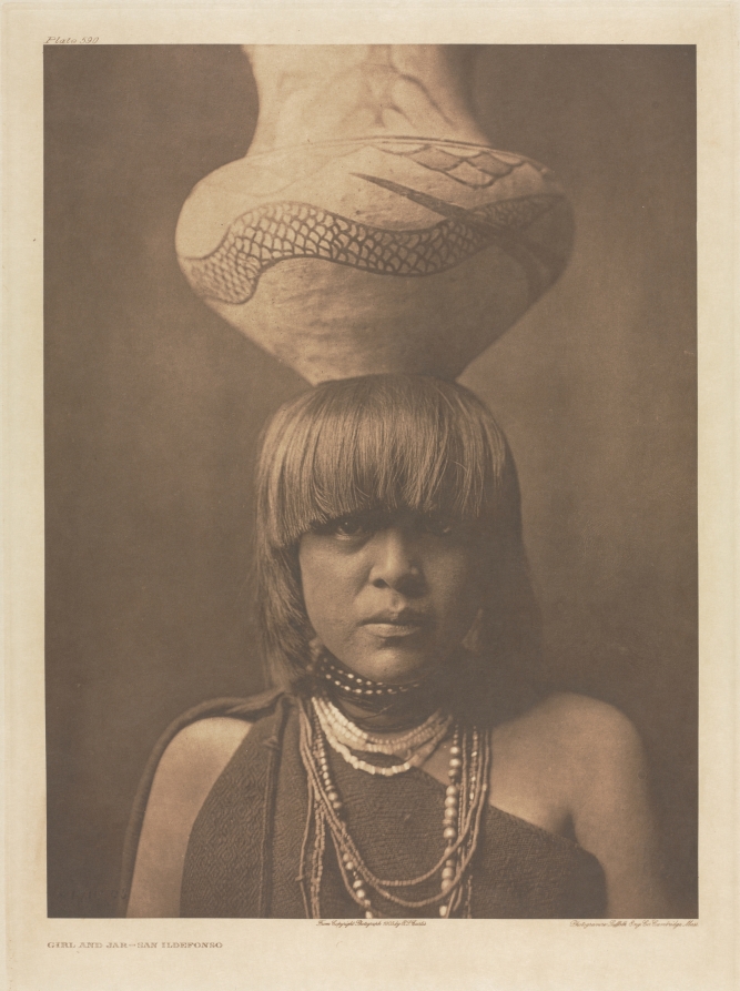 Edward S. Curtis — Portfolio XVII, Plate 590: Girl and Jar - San Ildefonso