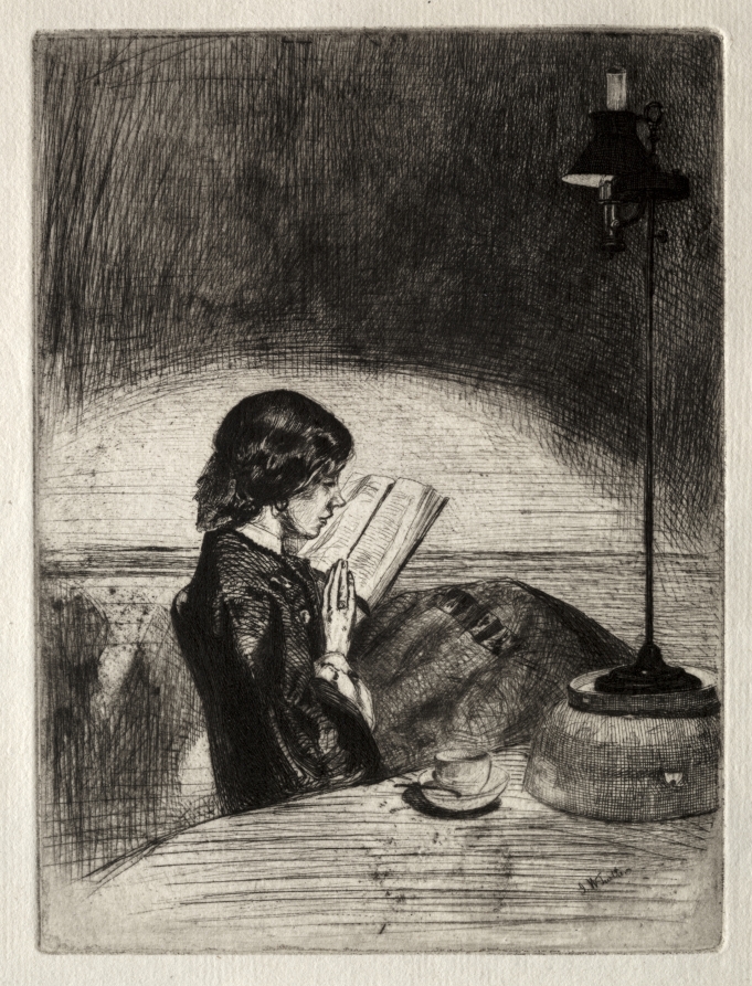 James McNeill Whistler — Reading by Lamplight