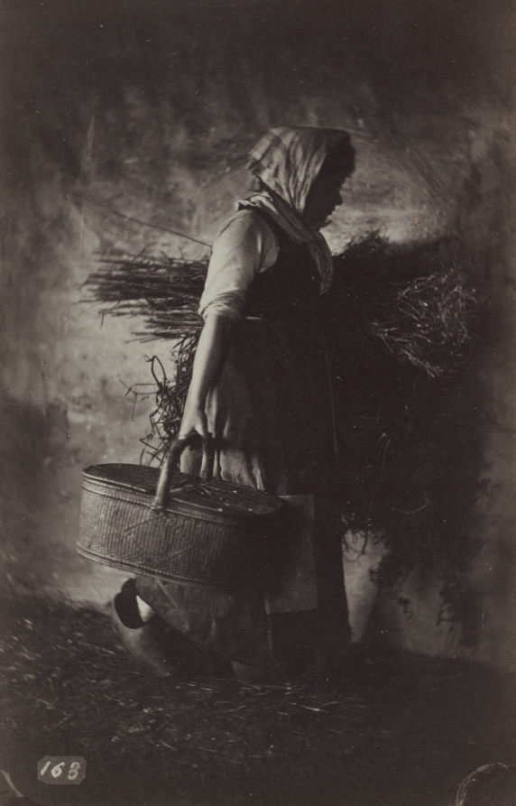 Auguste Giraudon — Female Peasant Carrying a Basket and Hay