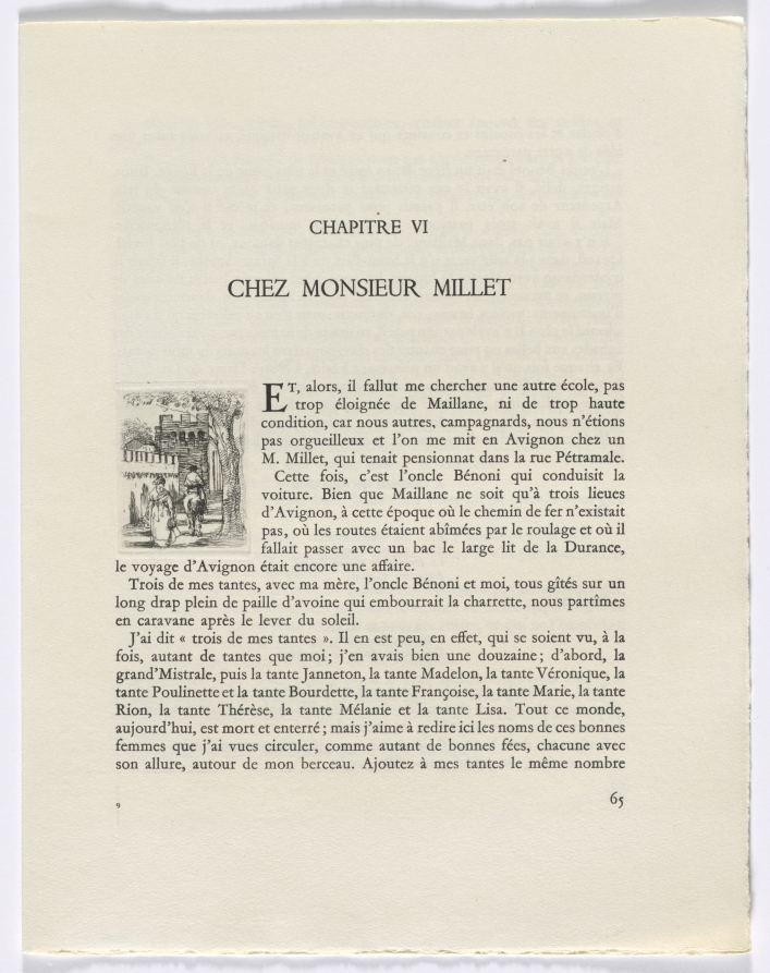 Auguste Brouet — Frédéric Mistral: Mémoires et Recits by Frédéric Mistral: woman and man on horse (page 65)