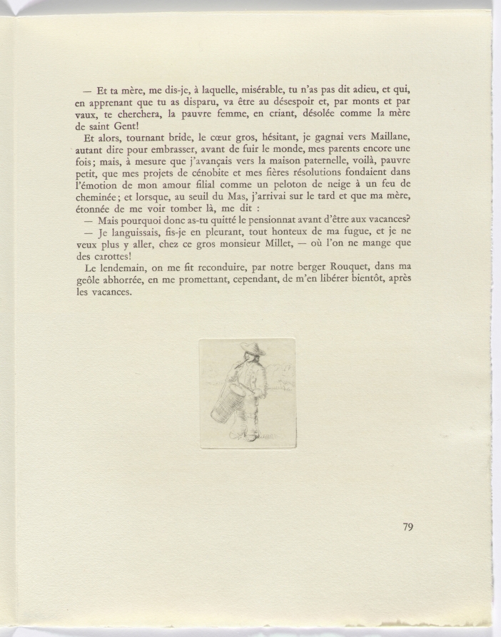 Auguste Brouet — Frédéric Mistral: Mémoires et Recits by Frédéric Mistral: boy playing drum (page 79)