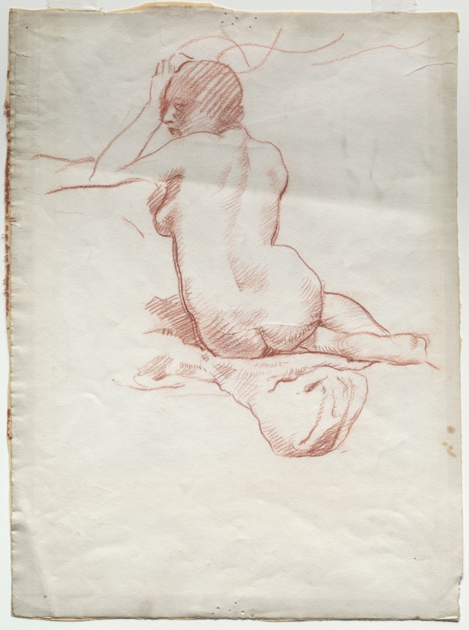 Unknown Artist — Seated Female Nude from the Rear