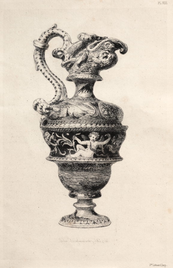 History of the Ceramic Art: A Descriptive and Philosophical Study of the Pottery of All Ages and All Nations: China: Green Family- Vase, "Lancelle" Form, Historic Subject (Plate I)