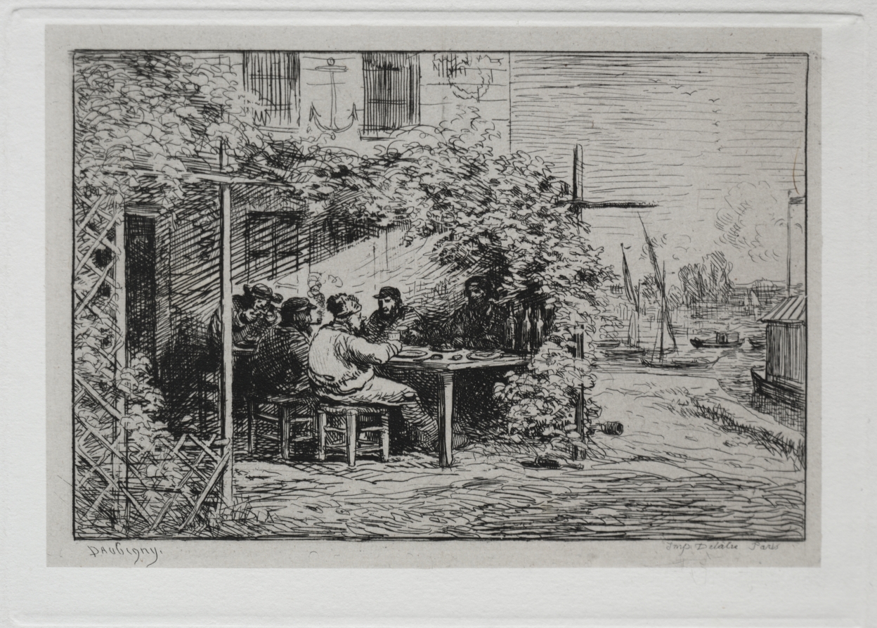 Charles François Daubigny — The Boat Trip:  The Lunch before Going Aboard at Asnières