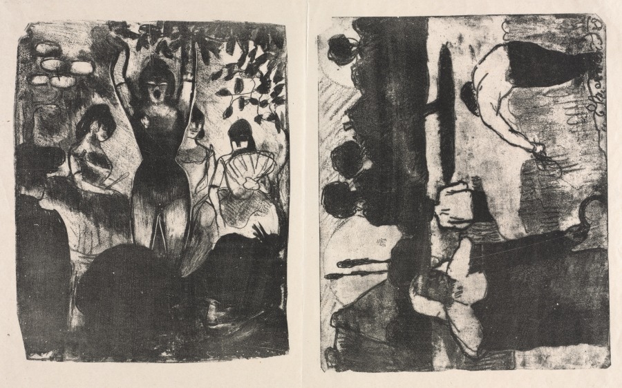 Émile Bernard — Singer at the Café-Concert and The Harvesters (Les Moissonneurs)