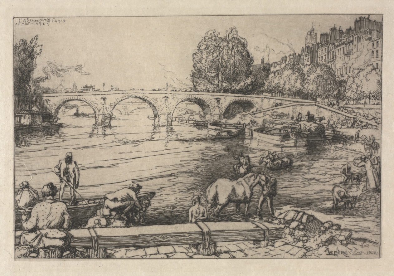 Auguste Louis Lepère — The Watering Place at Marie Bridge 