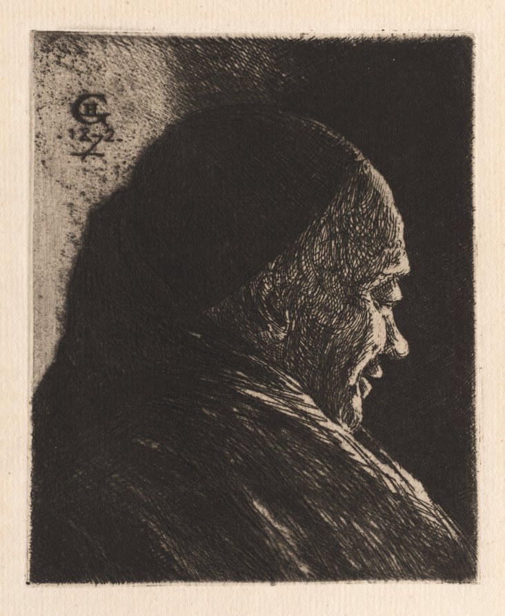 Henri Charles Guérard — Head of an Old Man