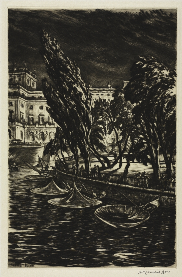 Muirhead Bone — Windy Night, Stockholm