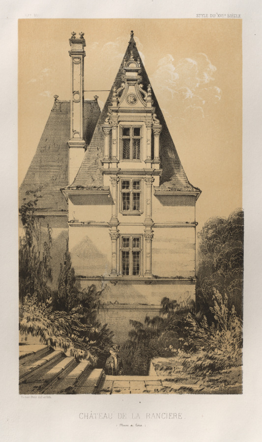 Victor Petit — Architecture Pittoresque ou Monuments des xveme. Et xvieme. Siecles: Chateaux De France des XV et XVI Siecles: Pl. 37, Château De La Ranciere (Maine et Loire)
