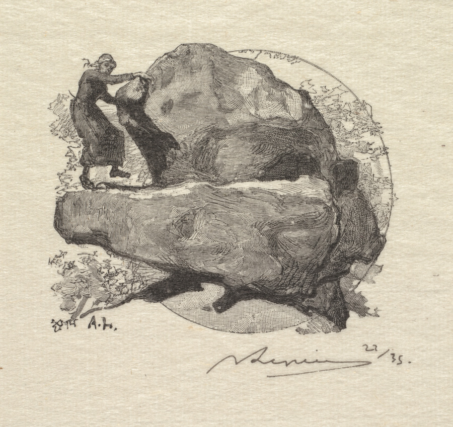 Auguste Louis Lepère — Fontainebleau Forest: The Trembling Rock (La Forêt de Fontainebleau: La roche qui tremble)
