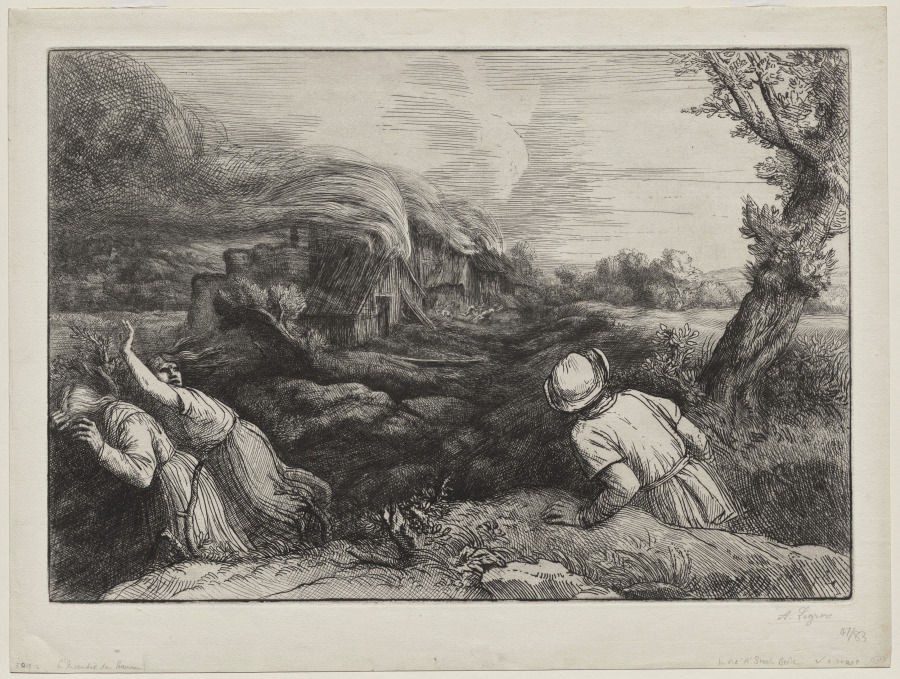 Alphonse Legros — The Village in Flames (L'Incendie du Hameau)