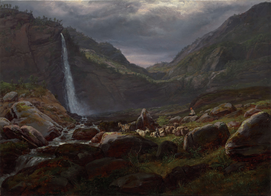 Johan Christian Clausen Dahl — Feige Waterfall (Feigefossen), Lysterfjord, Norway