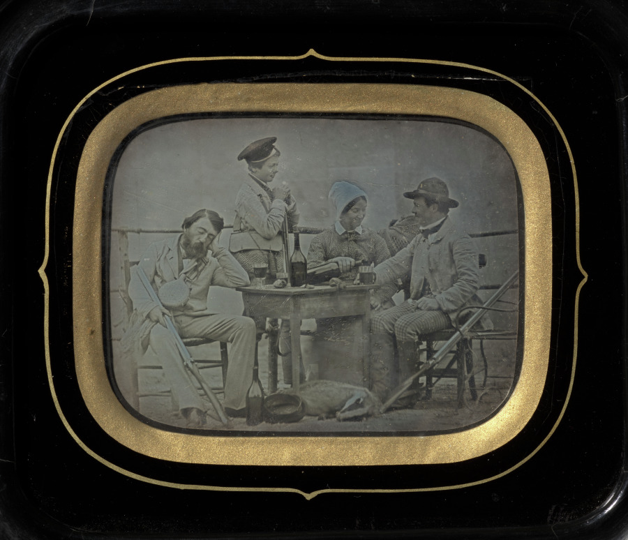 Unknown Artist — Hunting Party with Badger, Loire Valley, France