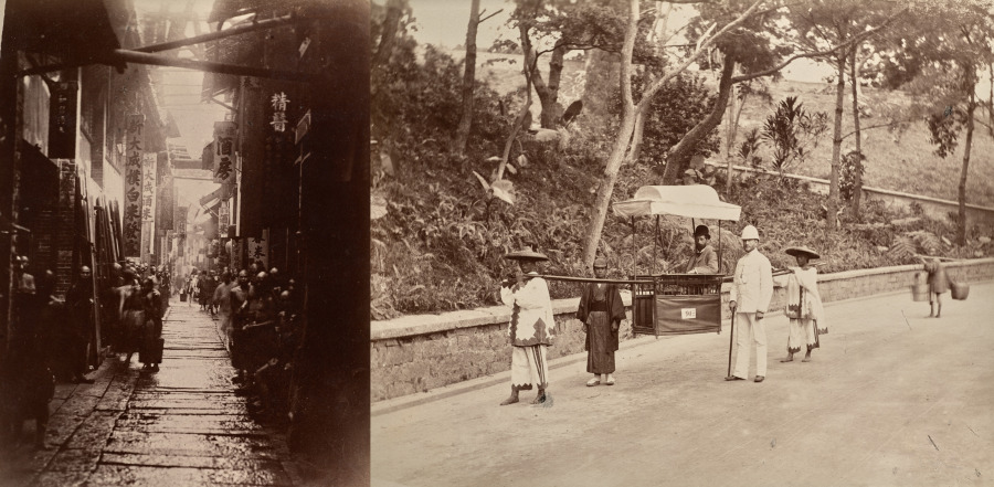 Commercial Street, Canton (recto); Untitled (man being carried in sedan chair, verso)