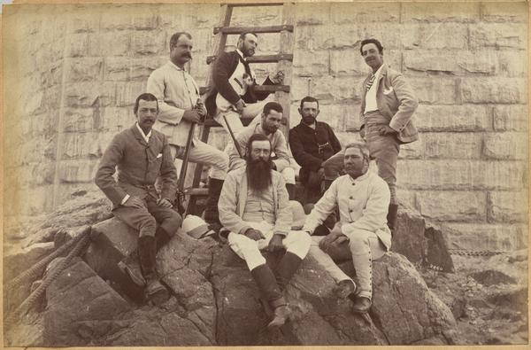 Managing staff of Meprs. Glover & Co. at Sindh Bridge (recto, top)