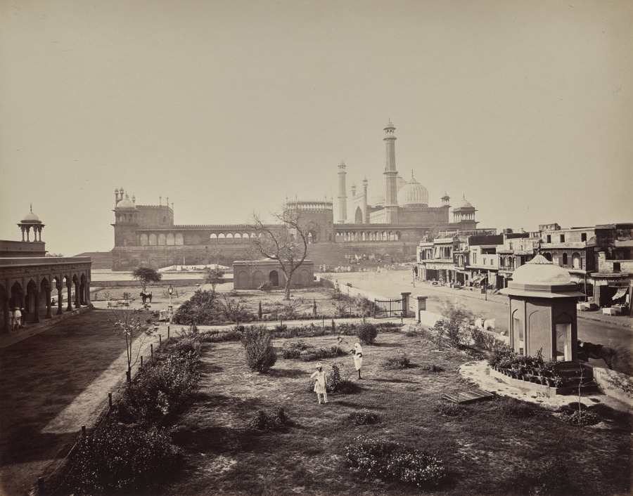 Samuel Bourne — Delhi. View of North Side of the Jamma Musjid in Principal Mabonedau Place of Worship