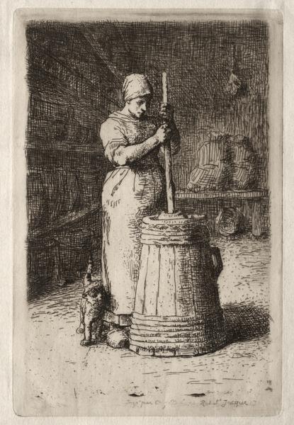 Woman Churning Butter