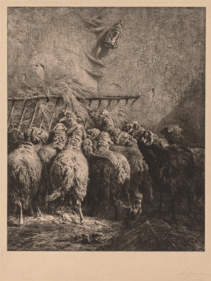 Charles-Émile Jacque — Sheep Enclosure in Béarn