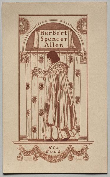 Bookplate:  Herbert Spencer Allen, His Book inscribed