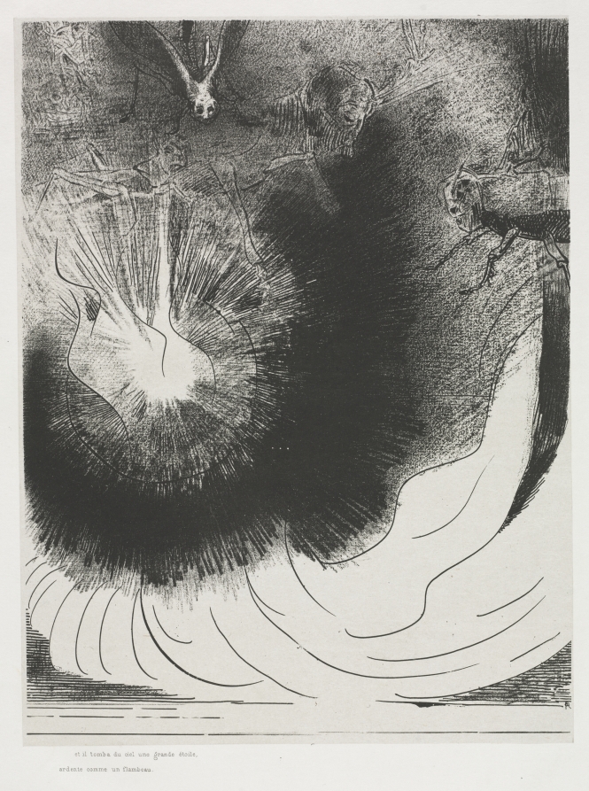 Odilon Redon — And There Fell a Great Star from Heaven, Burning as it were a Lamp