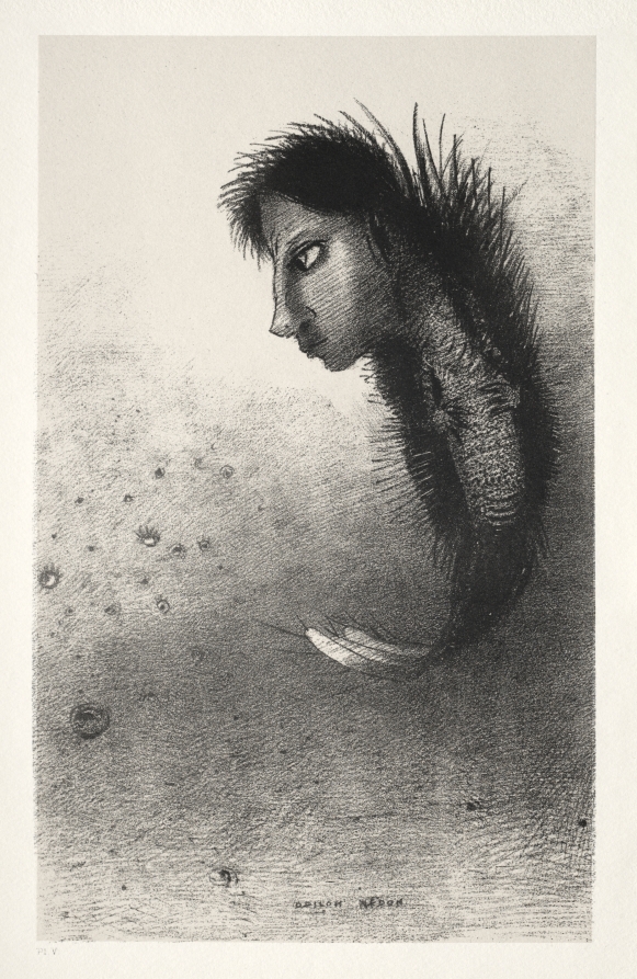 Odilon Redon — Then There Appears a Singular Being, Having the Head of a Man on the Body of a Fish