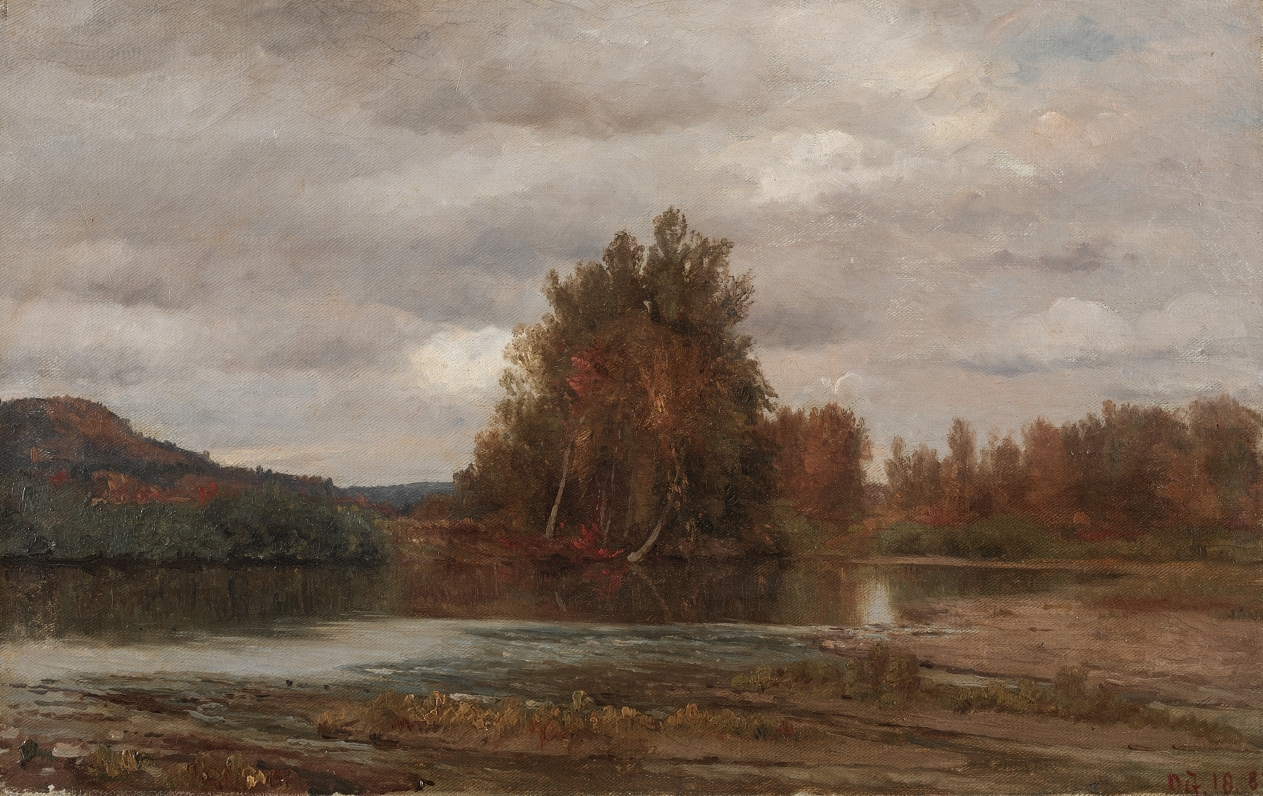 Jasper F. Cropsey — Gray Day on the Esopus