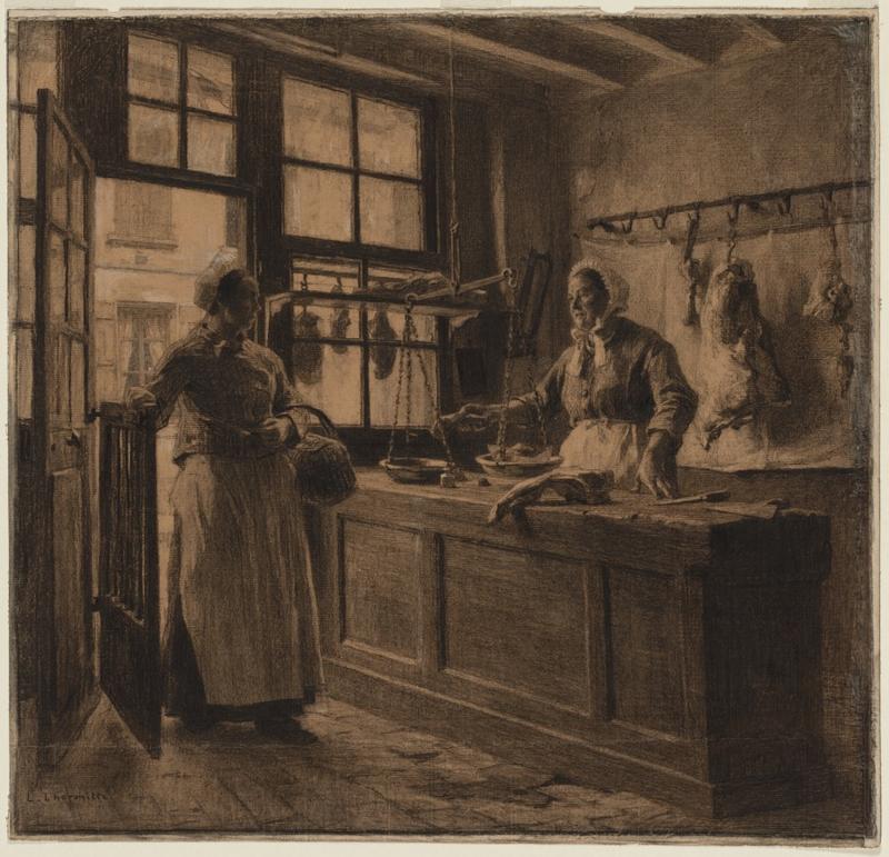 Interior of a Butcher Shop