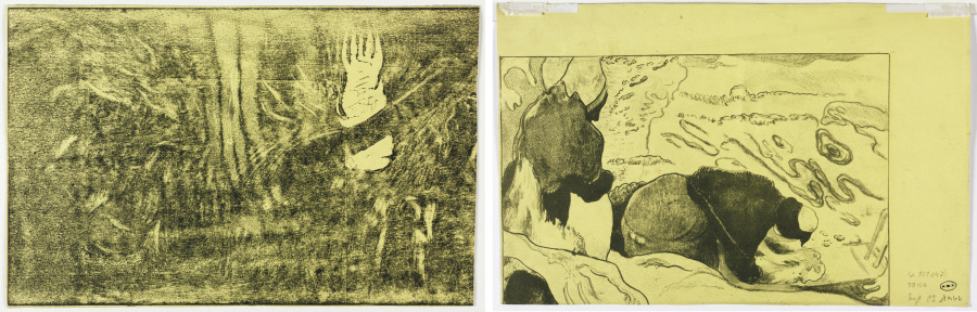 Paul Gauguin — The Devil Speaks (Mahna No Varua Ino) (recto); Women Washing Clothes (verso)