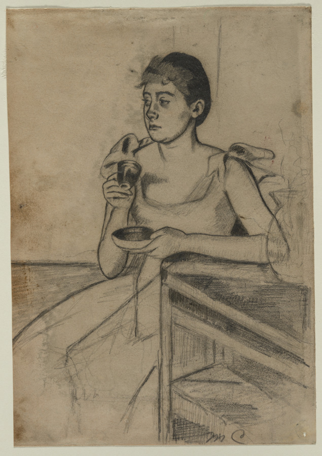 Mary Cassatt — After-Dinner Coffee (recto)