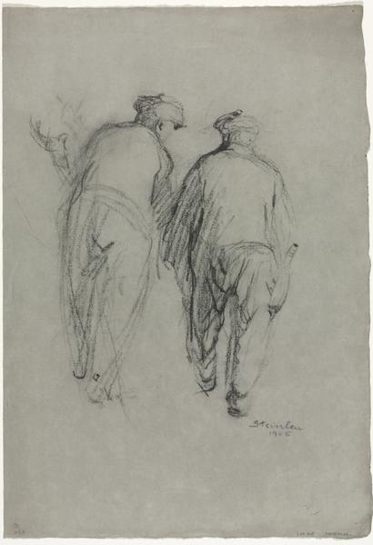 Two Men Working, Rear View
