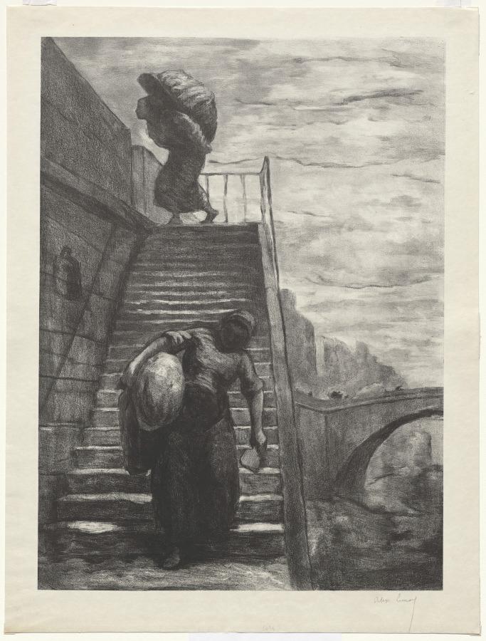 Washerwomen Descending a Quai Staircase