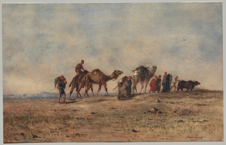 Narcisse Berchère — A Caravan in the Desert