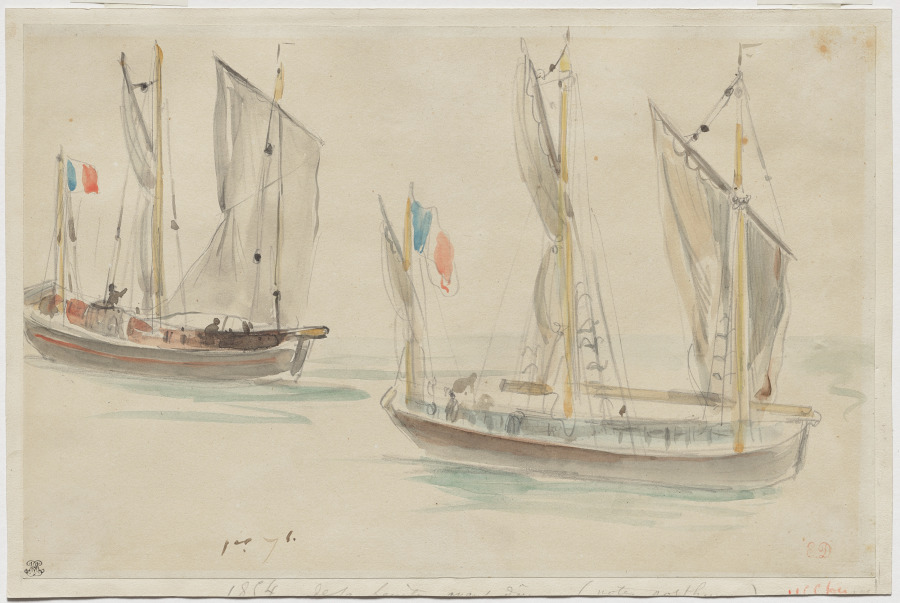 Two Boats at the Harbor of Dieppe