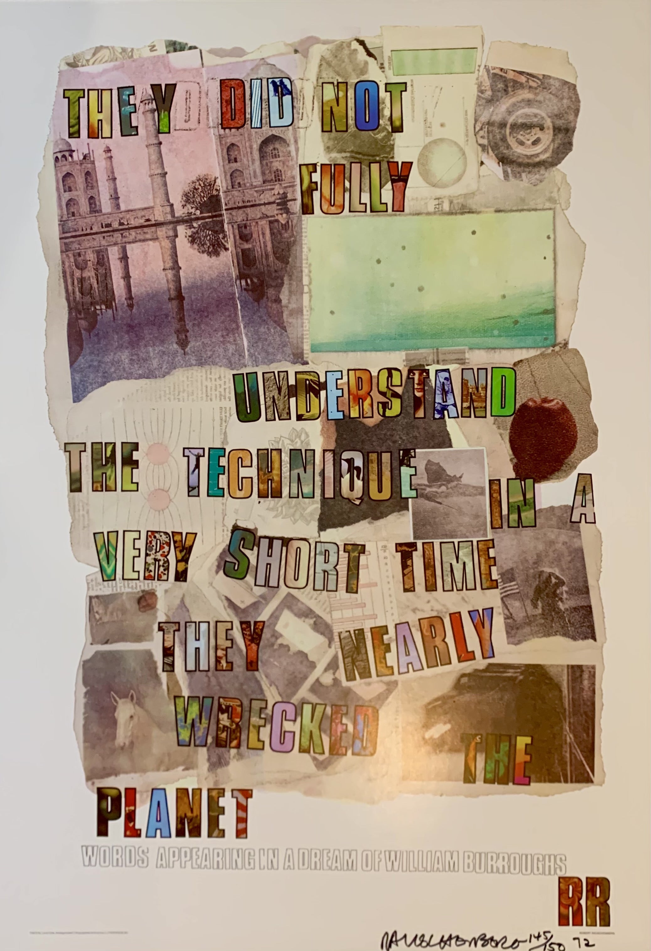 Robert Rauschenberg — Words Appearing in a Dream of William Burroughs Signed Poster