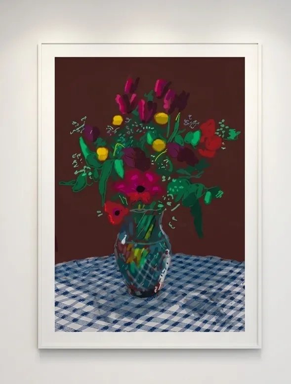 David Hockney — 16th February, 2021, More Flowers in a Glass Vase