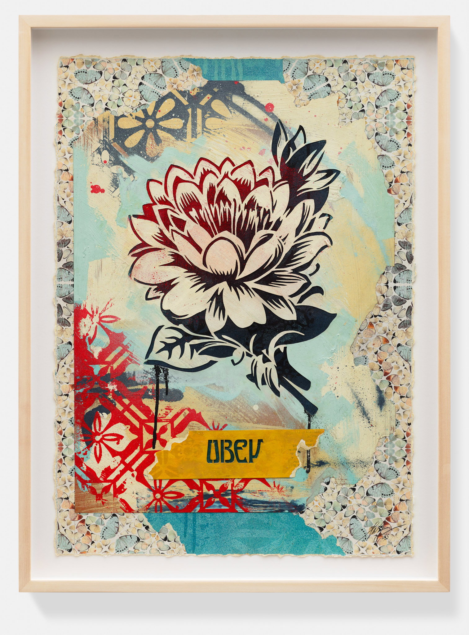 Shepard Fairey — Flower Study with Hirst Butterflies 2